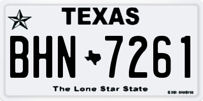 TX license plate BHN7261