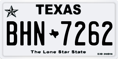 TX license plate BHN7262