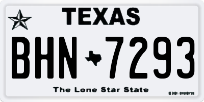 TX license plate BHN7293