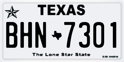 TX license plate BHN7301