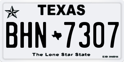 TX license plate BHN7307