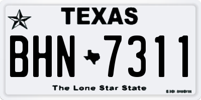 TX license plate BHN7311