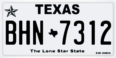TX license plate BHN7312
