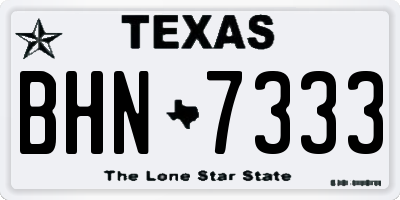 TX license plate BHN7333
