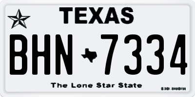 TX license plate BHN7334