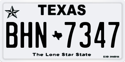 TX license plate BHN7347
