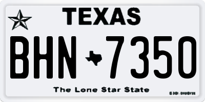 TX license plate BHN7350