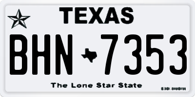 TX license plate BHN7353