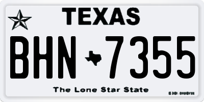 TX license plate BHN7355
