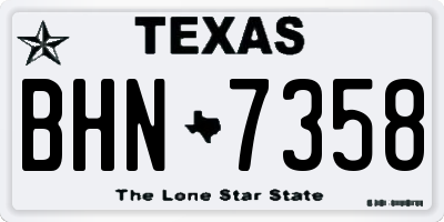 TX license plate BHN7358