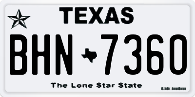 TX license plate BHN7360