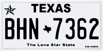 TX license plate BHN7362
