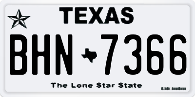 TX license plate BHN7366