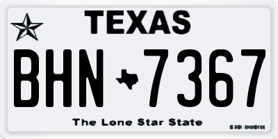 TX license plate BHN7367