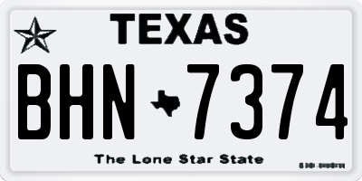 TX license plate BHN7374