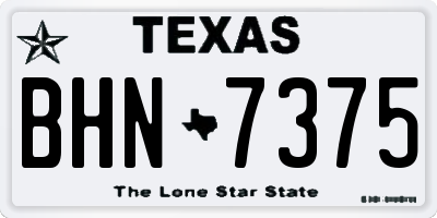 TX license plate BHN7375