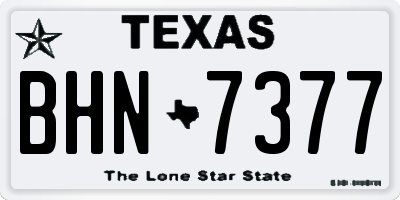 TX license plate BHN7377