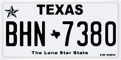 TX license plate BHN7380