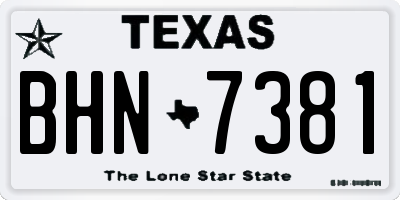 TX license plate BHN7381