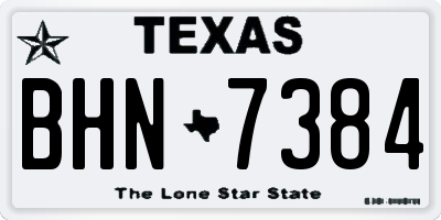 TX license plate BHN7384