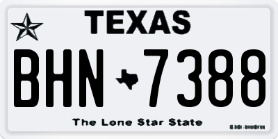 TX license plate BHN7388