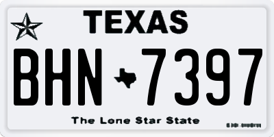 TX license plate BHN7397