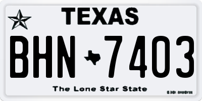 TX license plate BHN7403