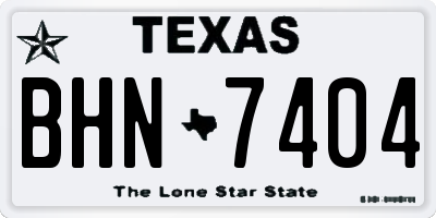 TX license plate BHN7404