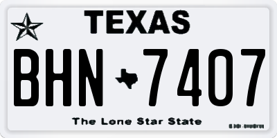 TX license plate BHN7407