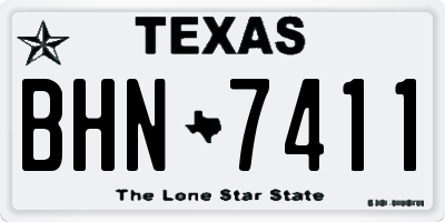 TX license plate BHN7411