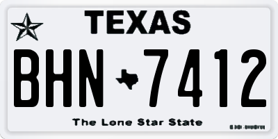 TX license plate BHN7412