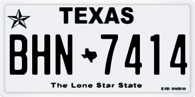 TX license plate BHN7414