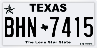 TX license plate BHN7415
