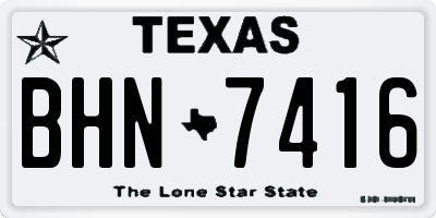 TX license plate BHN7416