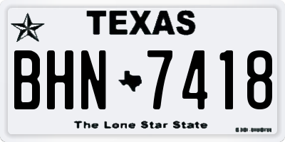TX license plate BHN7418