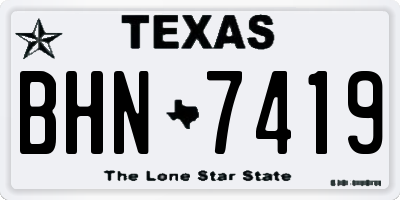 TX license plate BHN7419