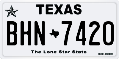 TX license plate BHN7420