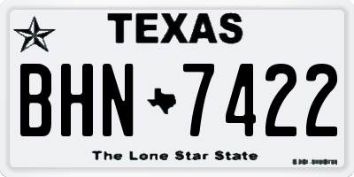 TX license plate BHN7422