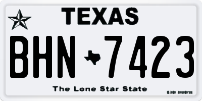 TX license plate BHN7423
