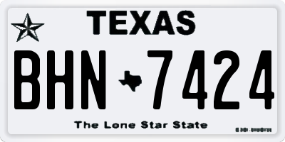 TX license plate BHN7424