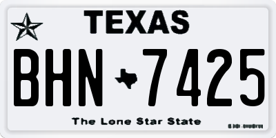 TX license plate BHN7425