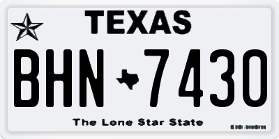 TX license plate BHN7430
