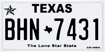 TX license plate BHN7431