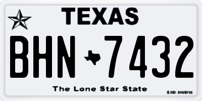 TX license plate BHN7432