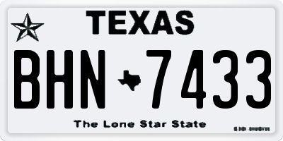 TX license plate BHN7433