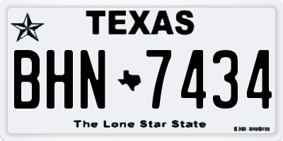 TX license plate BHN7434