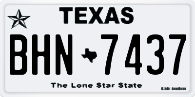 TX license plate BHN7437