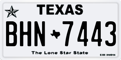 TX license plate BHN7443