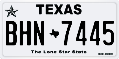 TX license plate BHN7445