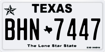 TX license plate BHN7447